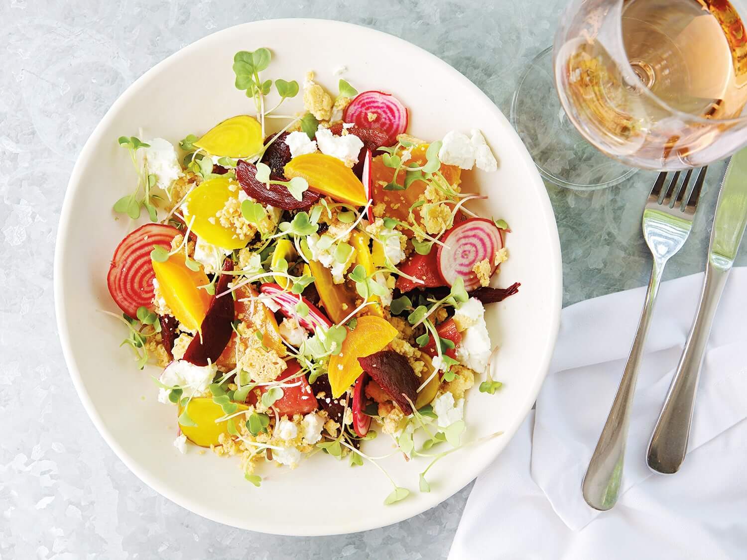 Bright and beautiful lunch salad. Photo by Elsa Young.