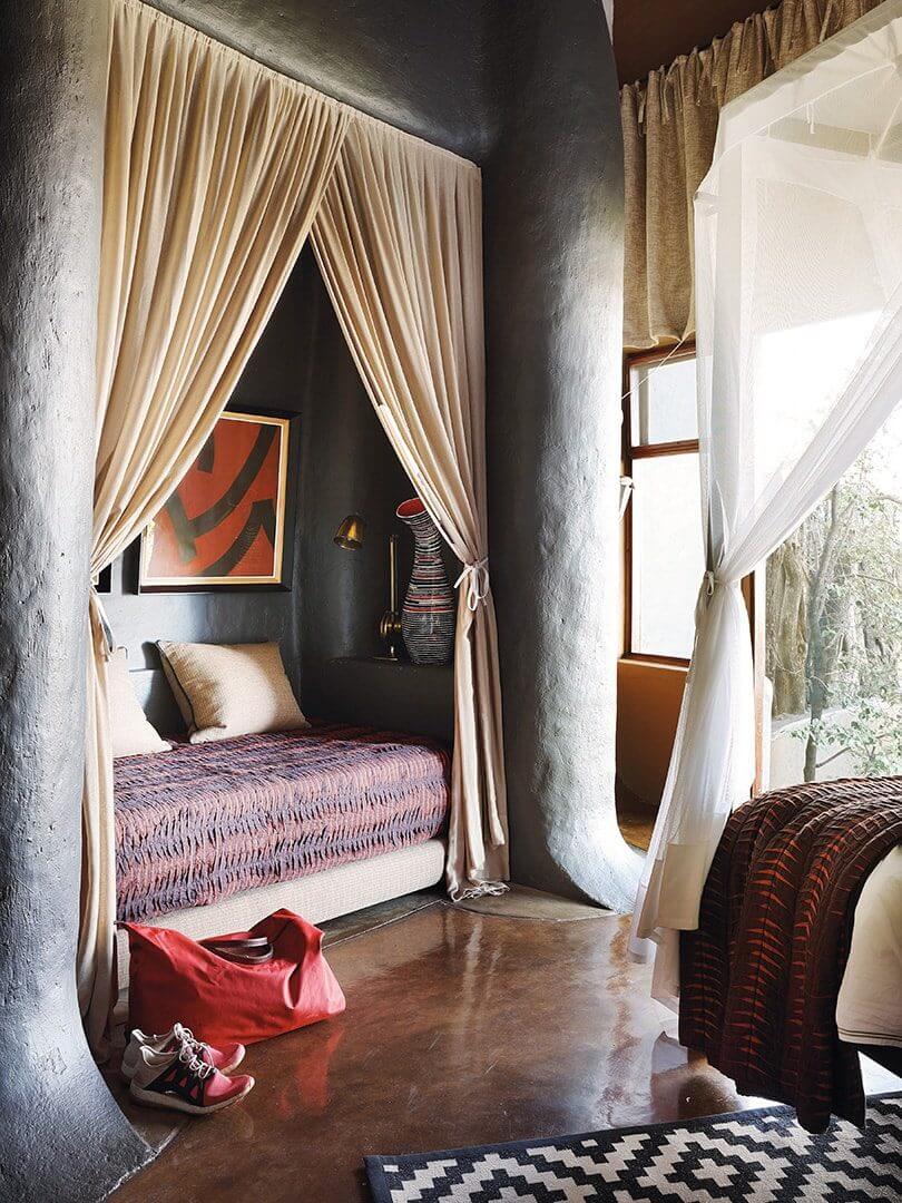 Beautiful interior of a guest suite at Singita Pamushana, Zimbabwe. Photo by Elsa Young.
